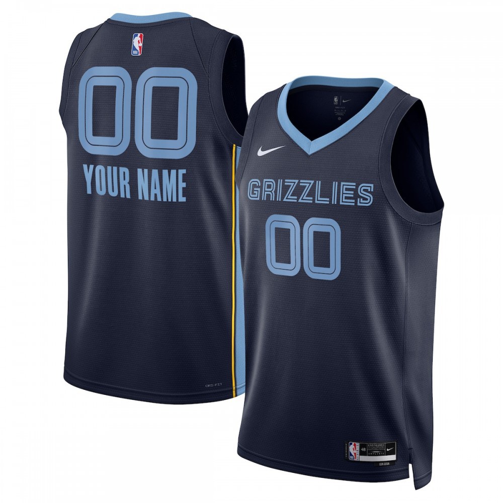 Memphis Grizzlies Unisex 2022/23 Swingman Custom Jersey Navy - Icon Edition-Pro Kit Vault | Brand New 26/27 Sports Jerseys